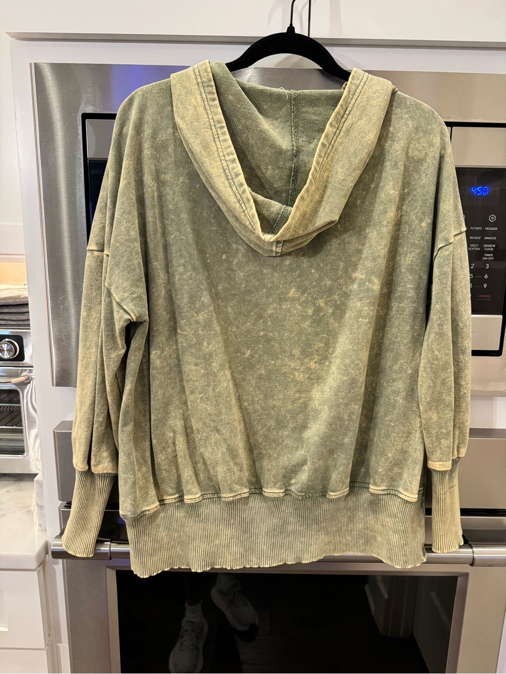 Zenana Outfitters Olive Washed Hooded Pullover Sweater - Picture 6 of 8